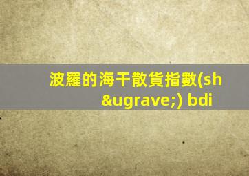 波羅的海干散貨指數(shù) bdi
